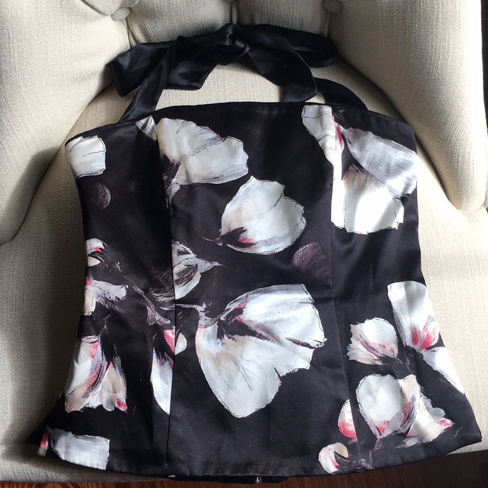 Strapless or halter floral top